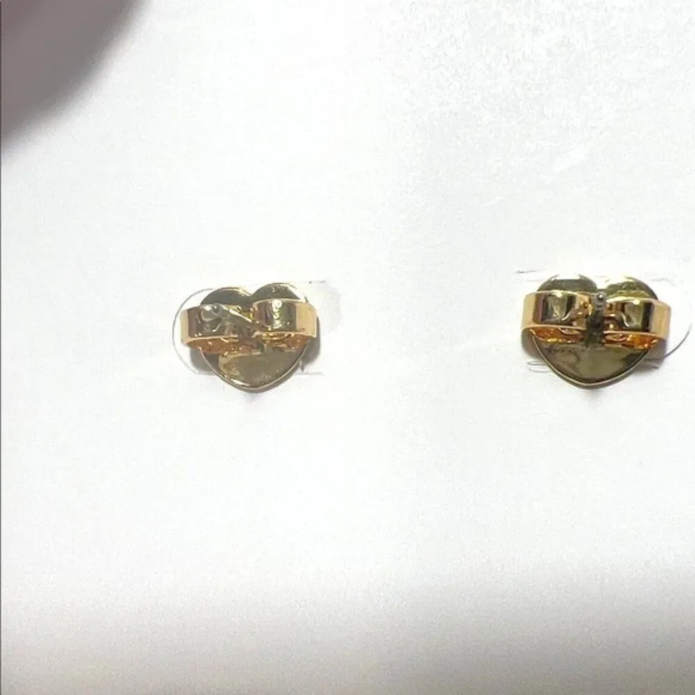 Kate Spade New York My Love Pave Crystal Heart Halo Gold Stud Earrings -NWT - Picture 3 of 8